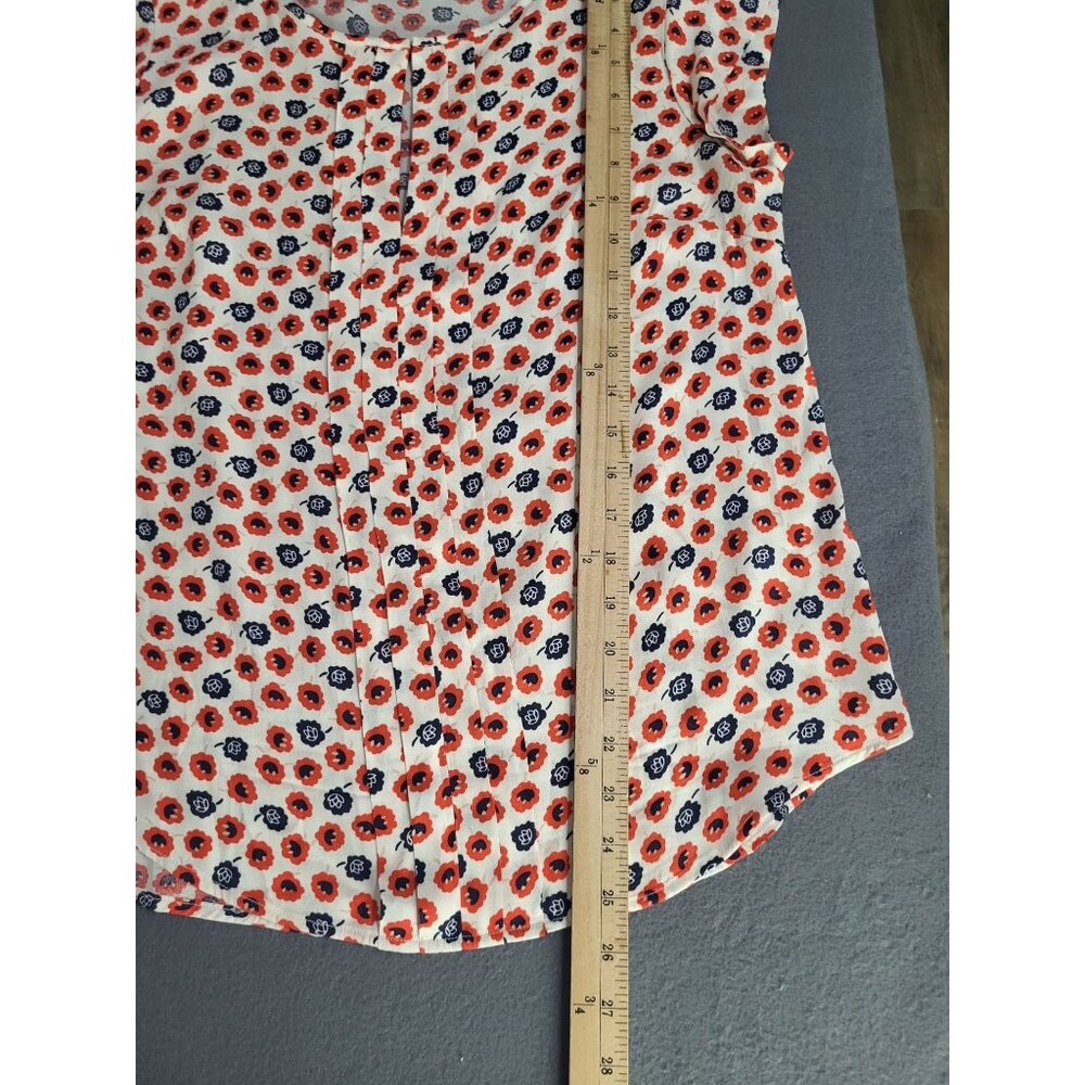 Boden Women's Pleat Front Keyhole Floral Print Blouse SZ 6 Viscose - Picture 5 of 7